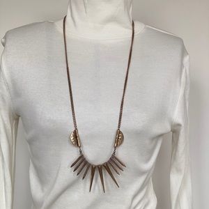 Long romantic metal necklace.